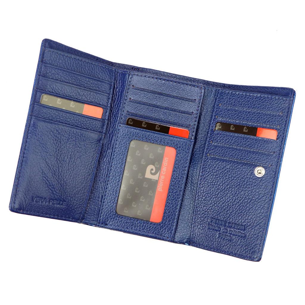 Lackierter großer Damenportemonnaie aus Leder mit Blättern