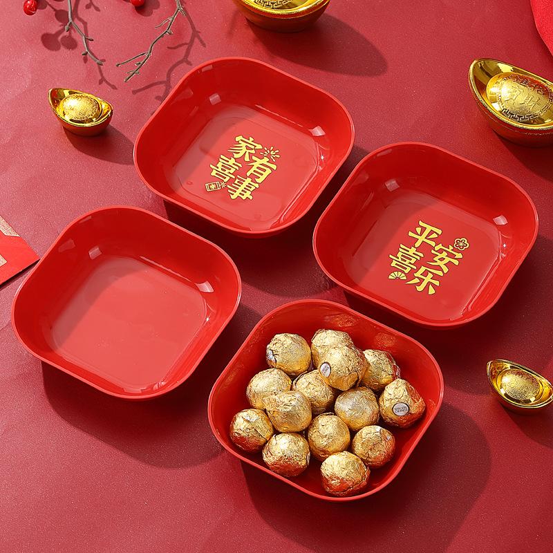 Wedding Fruit Plate Living Room Red Wedding Red Plate Wedding Candy Fruit Plate Supplies Daquan Special Plate