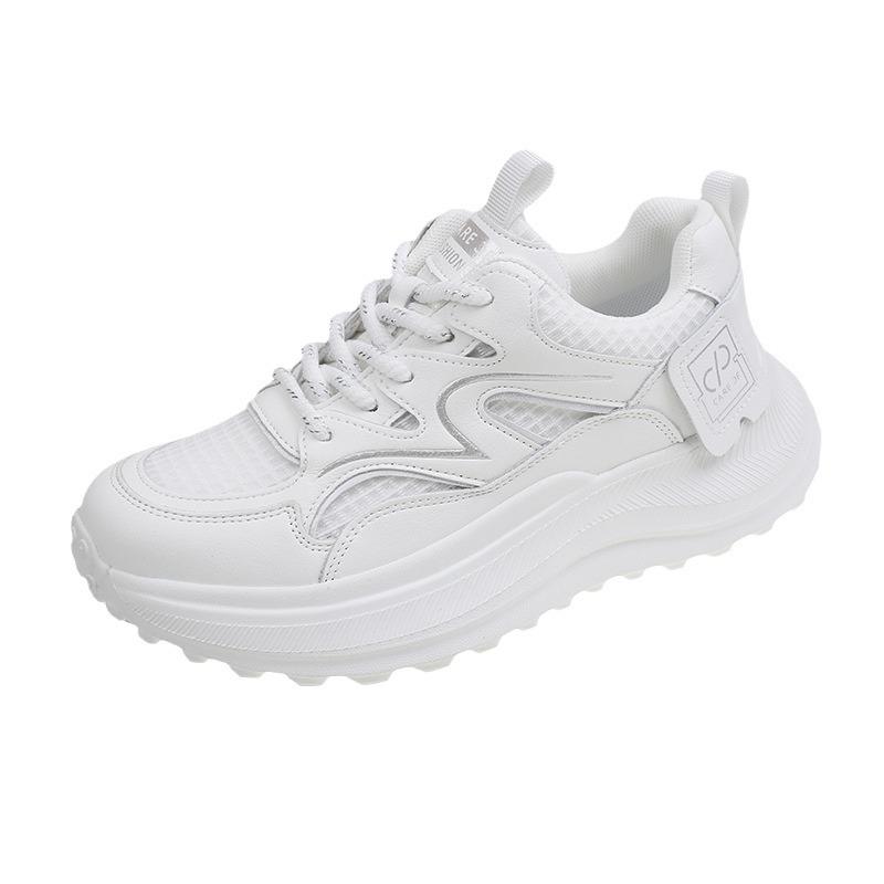 Single net dad shoes women 2025 summer season new mesh breathable Hong Kong style versatile women's shoes casual sports white shoes