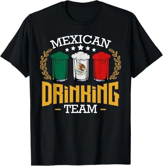 Beer Mexican Drinking Team Mexico Flag Funny Party Tee T-Shirt S-3XL XL
