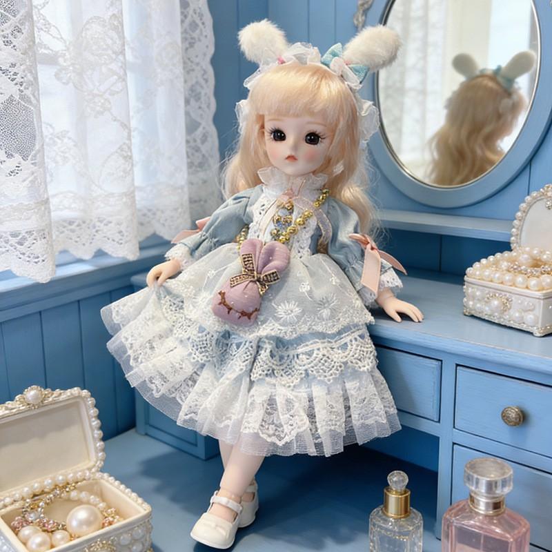 30cm Lolita Doll Outfit Set 6-Point BJD Dolls Clothes Only Non-Plush Toy Girls Ages 4-6