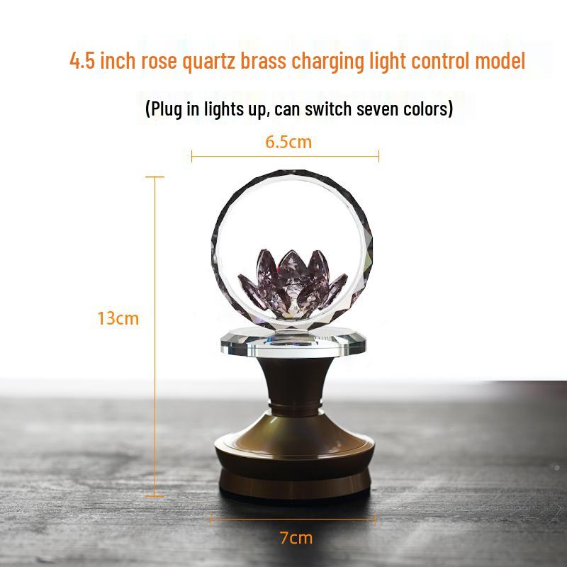 2025 Rechargeable Pink Crystal Lotus LED Buddha Night Lamp
