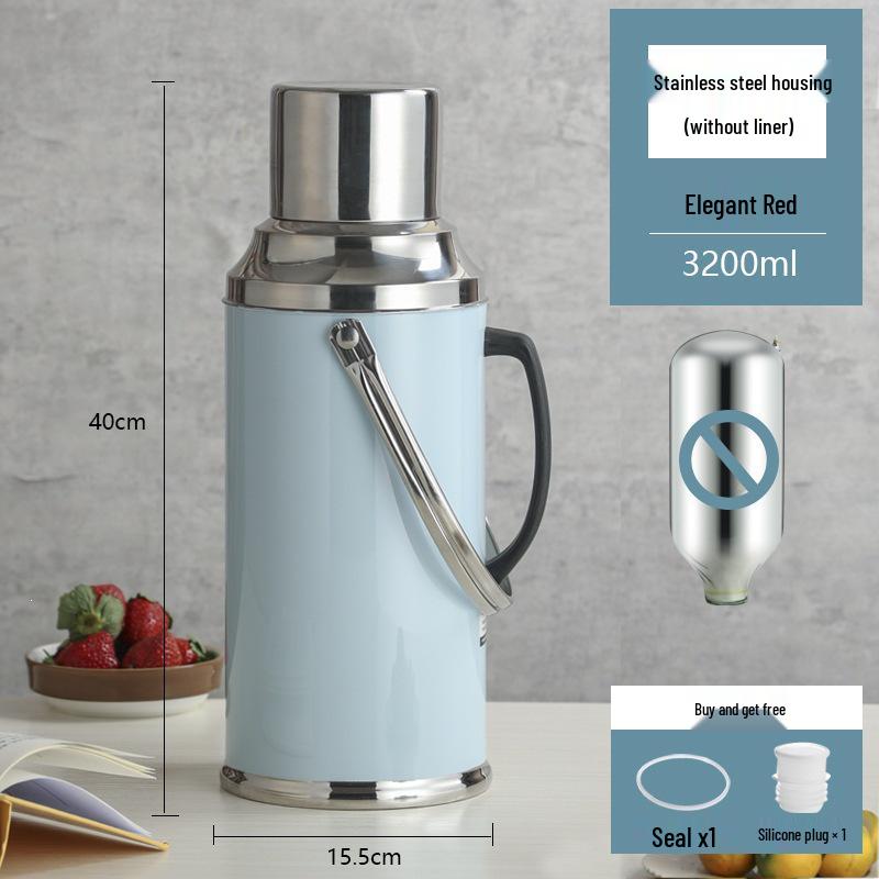 Large Capacity Stainless Steel Teapot & Thermos for Dorm Use