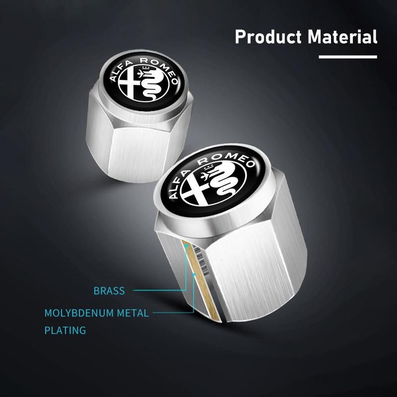 Auto Embleem Wiel Band Ventieldop Stofkap Accessoires Voor Alfa Romeo GT Stelvio F1 Brera Volante Tonale Gloria Disco