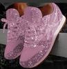 Spring and Summer Fashion Trend Large Size Round Head Low Top Sequins Women's Single Shoe Style Sports and Leisure