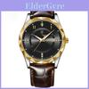 Swiss Mens Quartz Watch With Leather Strap And Luminous Dial For Casual Wear