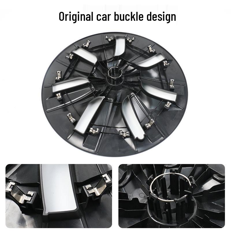 Matte Black Full Coverage Wheel Covers for Tesla Model Y P Version - Exterior Accessories