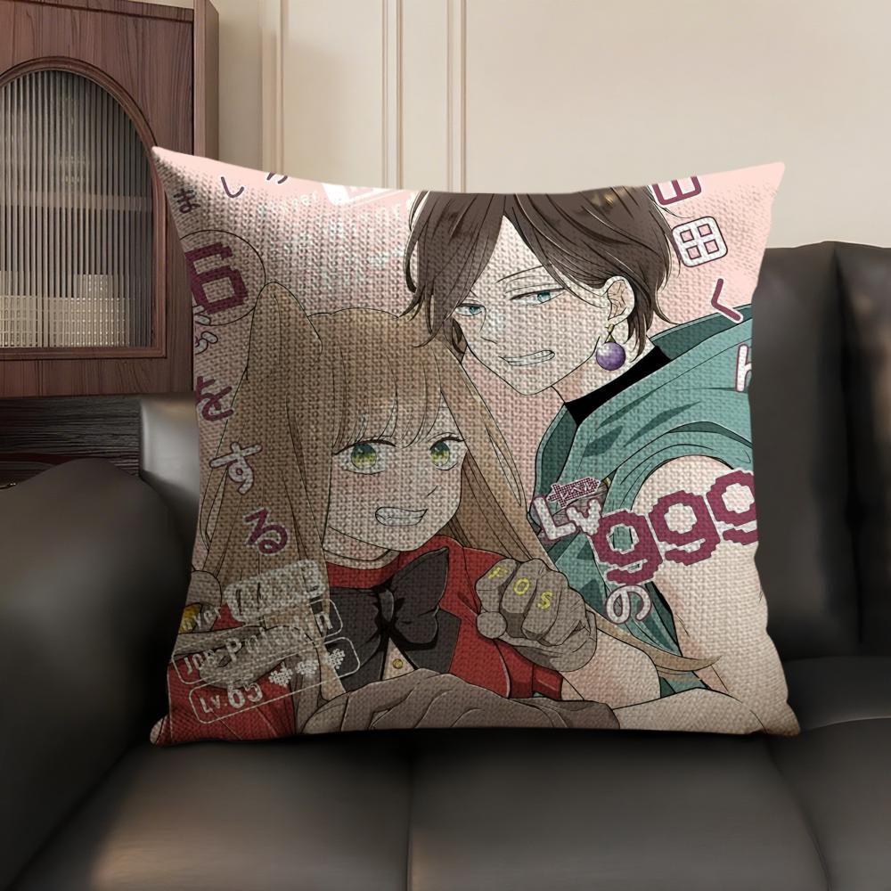 My Love Story YYamadakun Cushion Cover Natural Linen Organic Fabric DoubleSided Printing Breathable Perfect Gift for Decor
