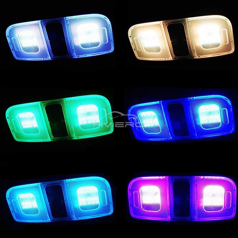 2X Auto Interior Decoration LED T10 W5W Atmosphere Car Light RGB Remote Controller Colorful Reading Door Side Marker Tail Backup