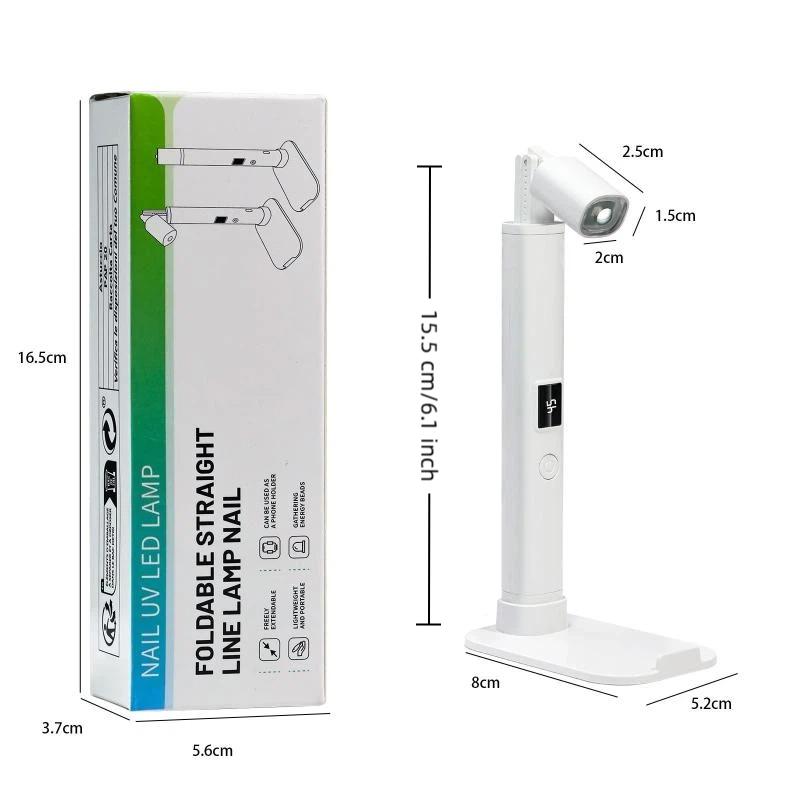 Rechargeable UV Nail Lamp Salon Grade Fast Curing Adjustable Stand LED Gel Dryer for Home DIY Use