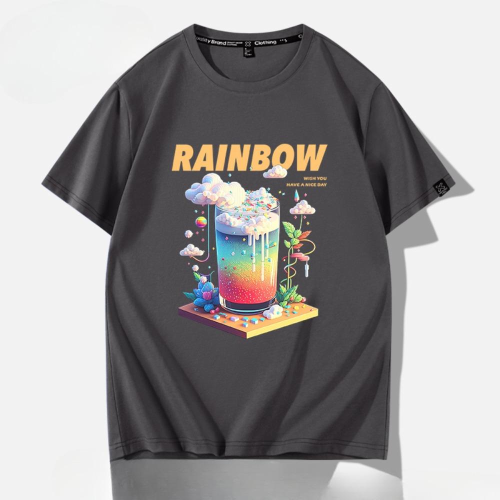 Letní móda Retro pánská anglická písmena těžké váhy 100% bavlna s kulatým výstřihem s potiskem Vysoce kvalitní neformální tričko Fitness Street