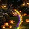 Landscape Decor for Windowsill Halloween Witch Garden Stake Light Outdoor Decoration, 33.5 Inch Waterfall-Style Metal Lighting Lawn Cauldron Ornament,