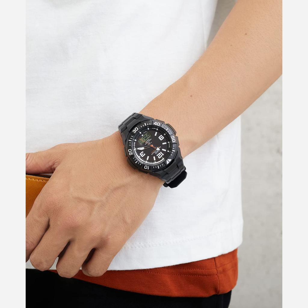 Cue Cue Water Resistant To 10 Solar Black & MD06-305 Men's Watch, ATM, Radio-Controlled Chronograph,