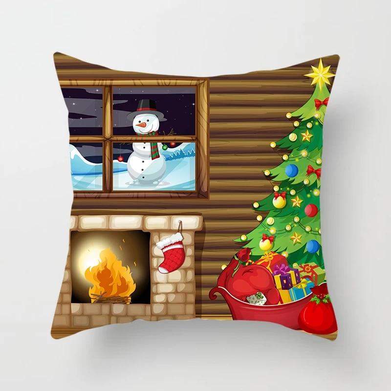 New Year and Christmas Decorative Pillowcases Home Living Room Sofa Cushion Covers Bedroom Room Decorative Pillowcases