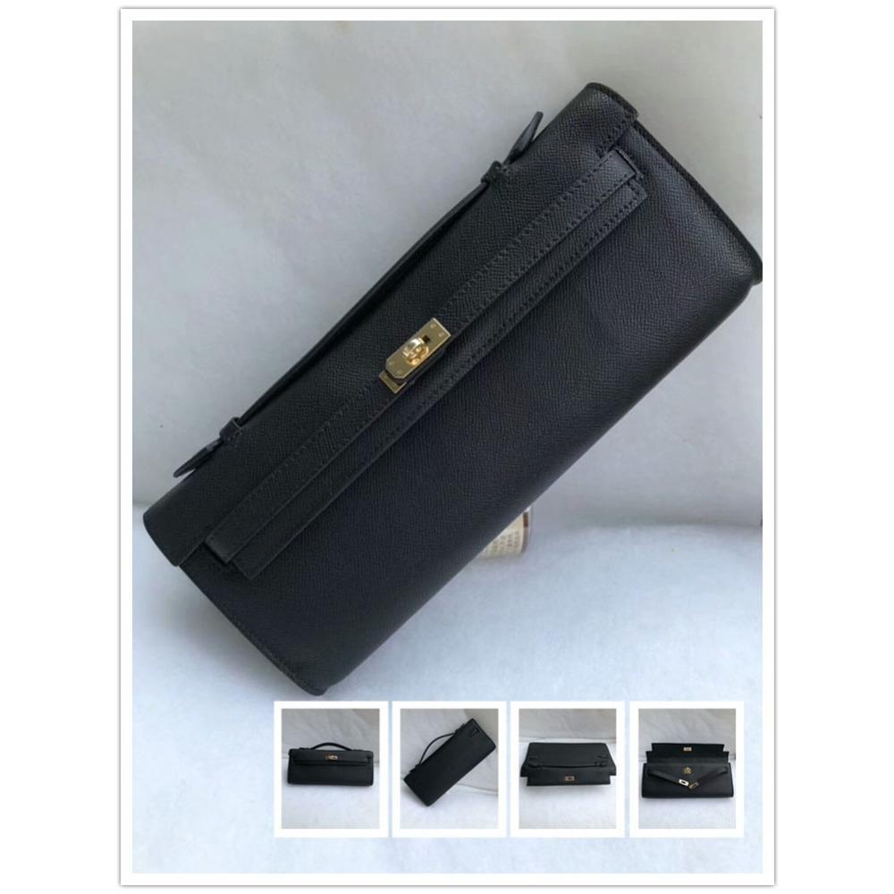New KL Long Handbag Cowhide Women's Bag Fashion Temperament Bag Crocodile Pattern Palm Pattern Tide