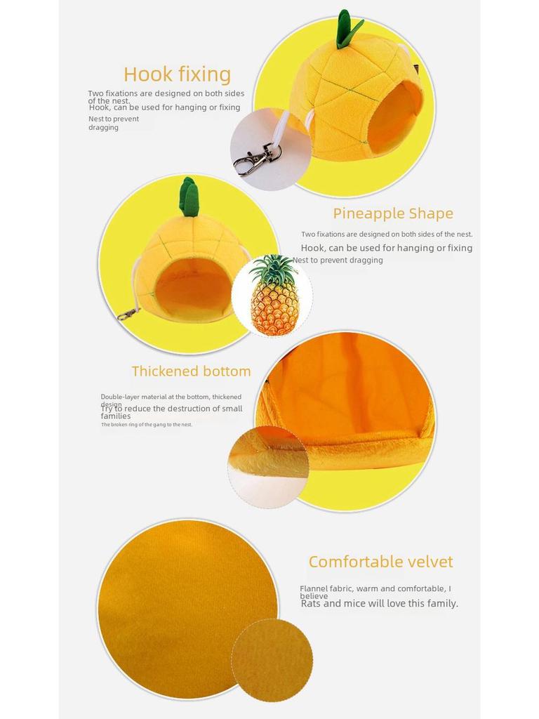 Hamsterlar için Ananas Muz Kurbağası Karikatür Hamak