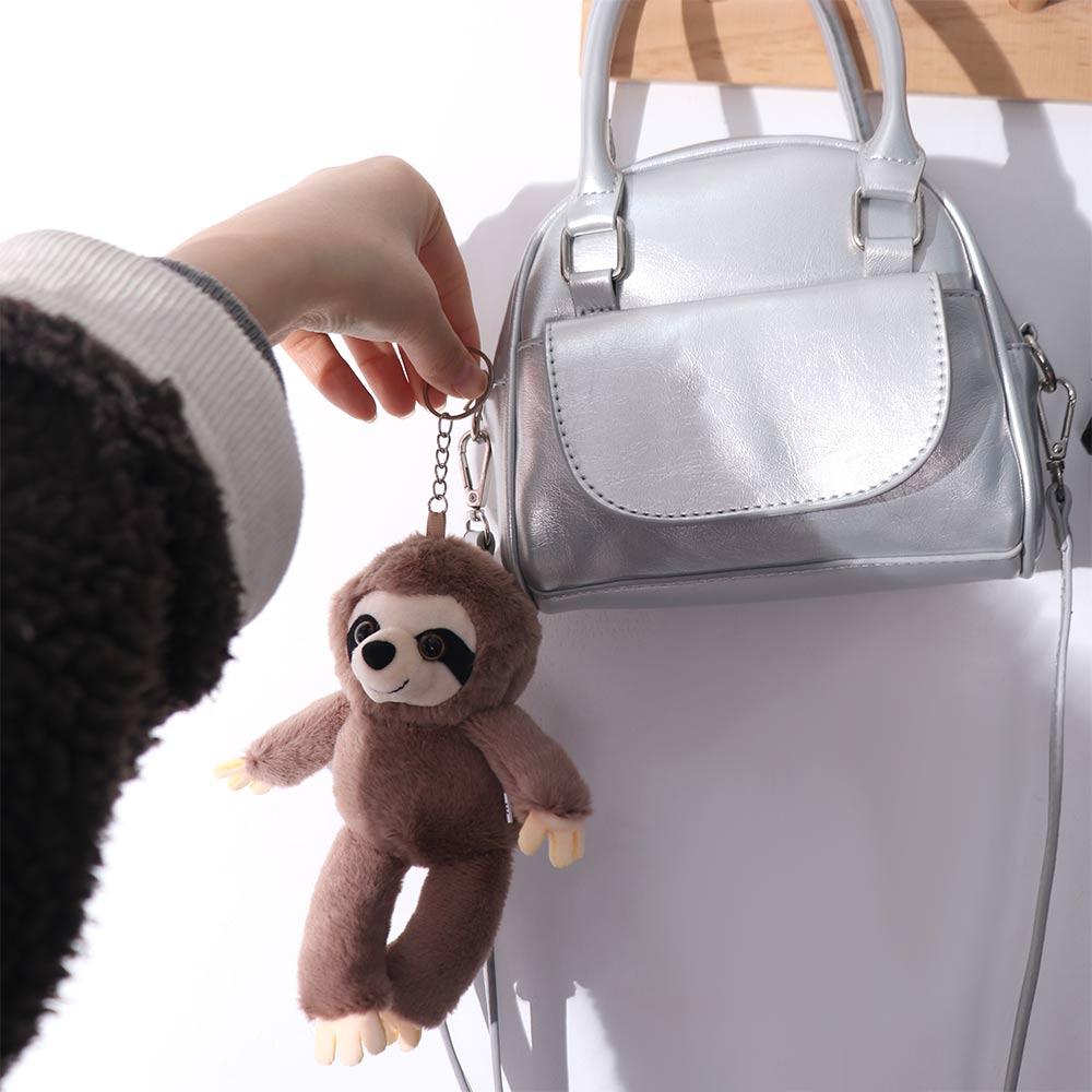 Bag Charm Plush Sloth Keychain Simulation Sloth Plush Toy Sloth Small Pendant  Children Gifts