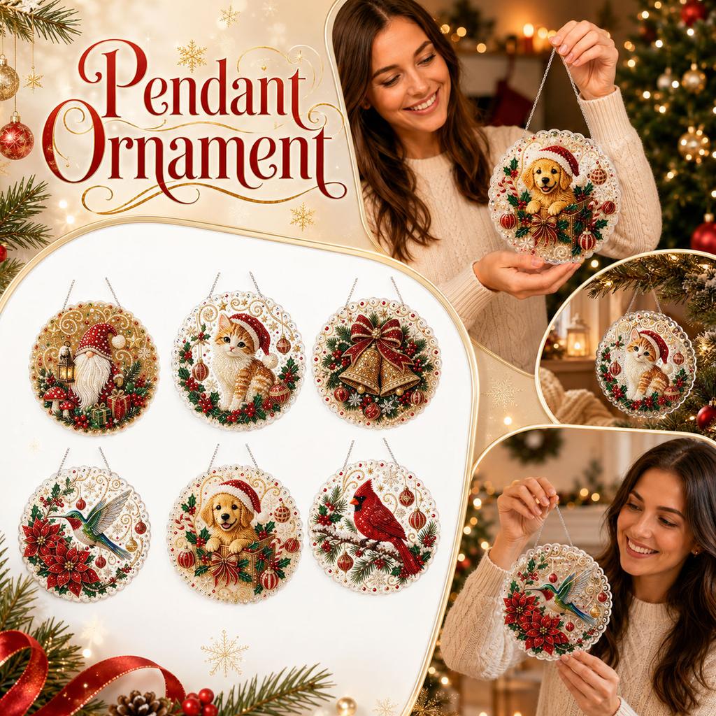 2D Acrylic Christmas Pendant Ornament for Holiday Decor