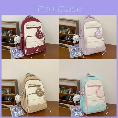 Girls Nylon School Backpack With Design For Middle School Daily Use