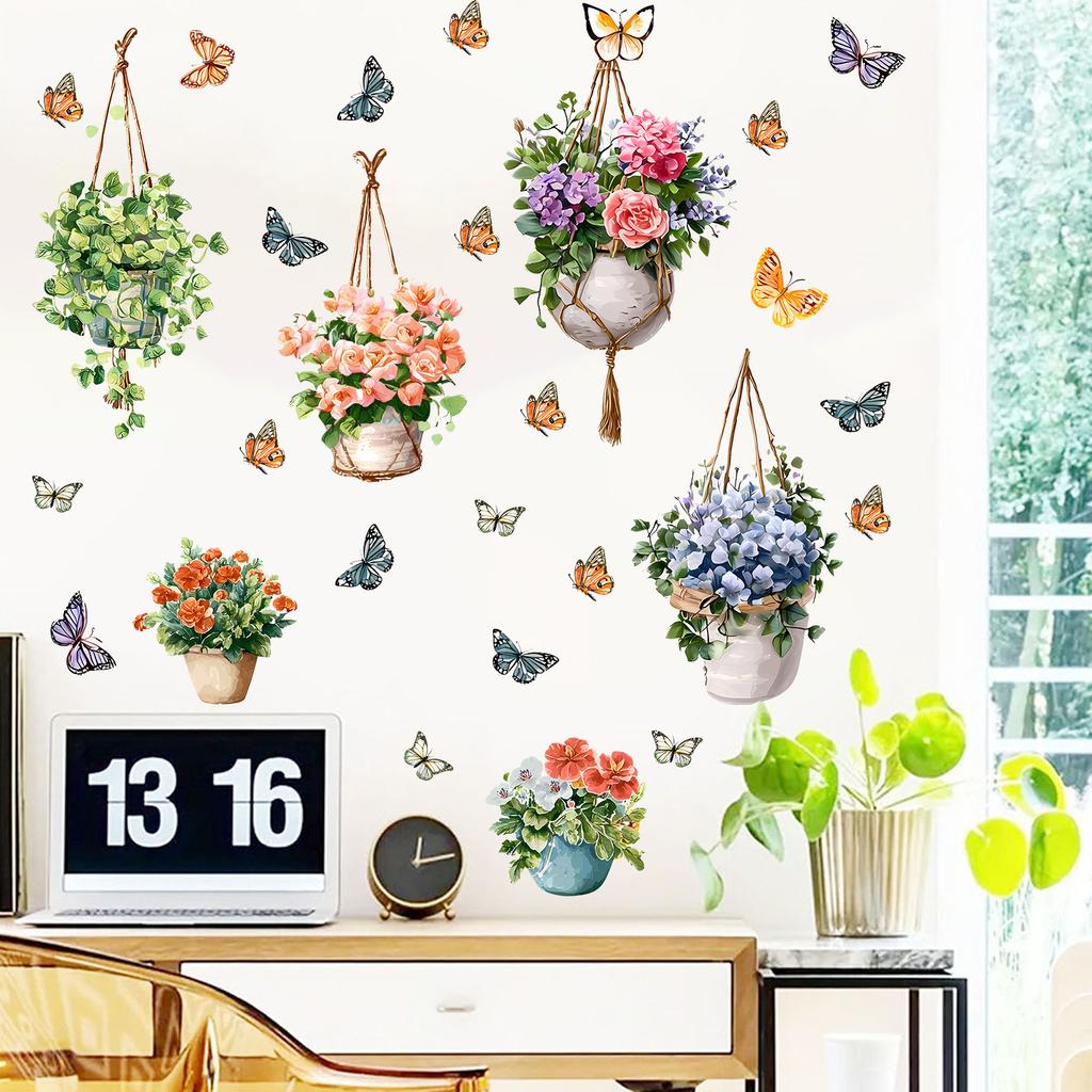 Fresh Pendant Pottery Butterfly Living Room Bedroom Home Wall Background Beautification Decorative Wall Stickers