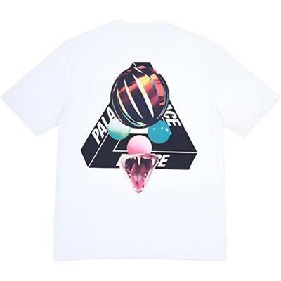 Palace Sans Ferg T-Shirt White Cobra Cat Tooth Logo Short Sleeve Unisex T-Shirts PAL-SS18-052