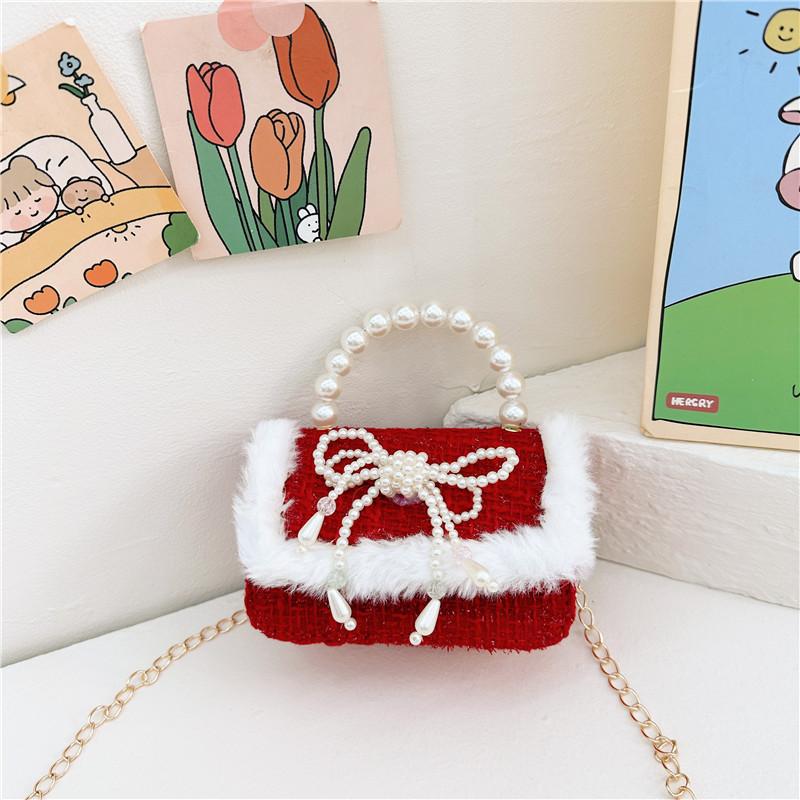 Charming Cartoon Style Red Pu Childrens Handbag With Breathable And Durable Design For Young Girls