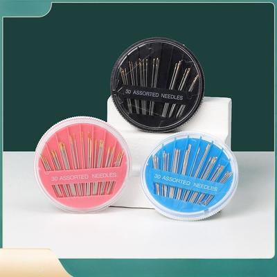 30 Stück/Set Handgenähte Nadelbox mit goldenem Schwanz, Scheibe Nadelbox mit goldenem Schwanz Nadel, Nähnadel- und Fadenset Zubehör Haushaltsnähbox