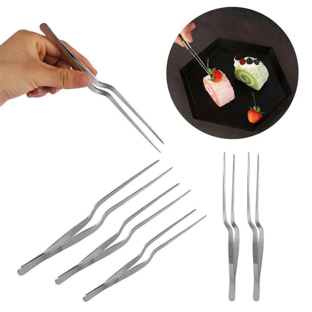 14/16/20cm Food Clip Stainless Steel BBQ Tweezer Kitchen Chef Tongs Tweezers  Meat Handling