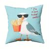 Seagull Snack Thief Print Cushion Cover, Zipper Style Durable, Living Room Sofa Pillowcase