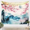 Japanese Wave Tapestry Kids Ocean Wave Sunset Wall Hanging For Boys Girls Teens Japanese Ukiyoe Mount Wall Blanket Sea Waves