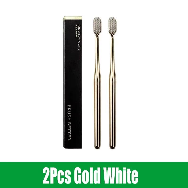 

2/4/8Pcs Luxury Soft Toothbrush Men Women Adult Tooth Brush Gold Silver Dental Brushes Comfortable Clean Bristle Toothbrush