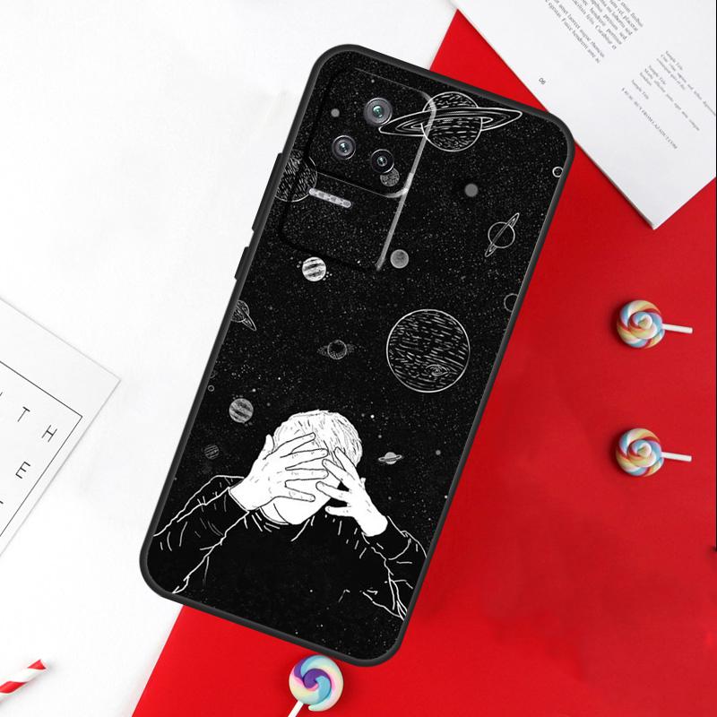 Black White Galaxys Aesthetic Cover For Xiaomi 13T 11T 12T 14T Pro 13 14 15 Ultra POCO X7 Pro X3 X5 X6 F5 F6 M6 Pro Case