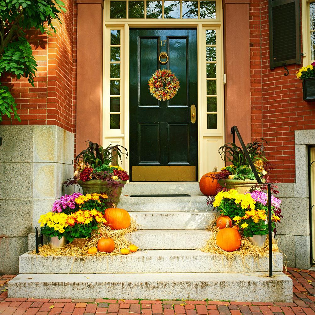 Simulation Autumn Wreath Front Door Garland Fall Eucalyptus Wreath for Front Door Thanksgiving Halloween Christmas Decorations