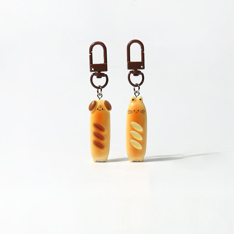 Cute Cartoon Baguettes Keychain Personality Kawaii Animal Bread Car Keyring Pendant Backpack Decoration Accessories Gifts