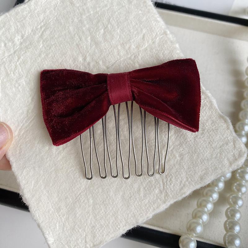 

Расческа для волос в корейском стиле с бархатной челкой-бантом — милый и простой аксессуар для волос красный