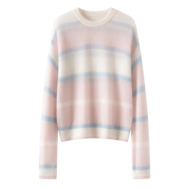 Women's Seven-Gauge Pure Cashmere Pullover - Loose Knit Sweater for Autumn and Winter