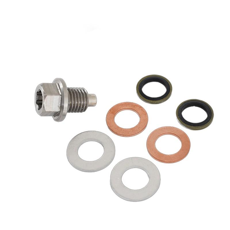 M12 Crankcase Engine Oil Drain Plug Bolt Screw Washers Kit for Polaris Ranger