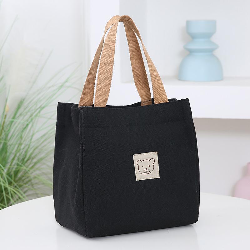 

Handbag with Bear Design Large Capacity Handbag, Durable Zipper Closure, Casual & Professional Use чёрный