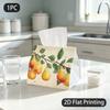 1pc Tissue Box, Watercolor Style Pear Branch Natural Warm Pattern, 2D Flat Printing, Serves Multiple Purposes, Strong And Firm, Tissue Container, for 