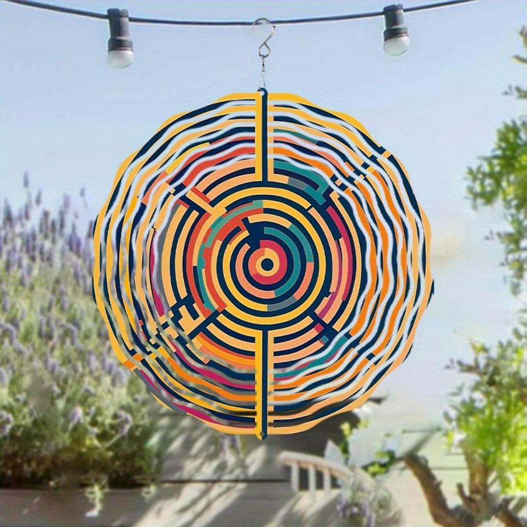 10 Zoll Hängender Windspinner Metallkunst Windspiel mit Labyrinth-Design 360° Drehend für Outdoor Garten Balkondekoration Geschenk für Freunde Familie für alle Jahreszeiten