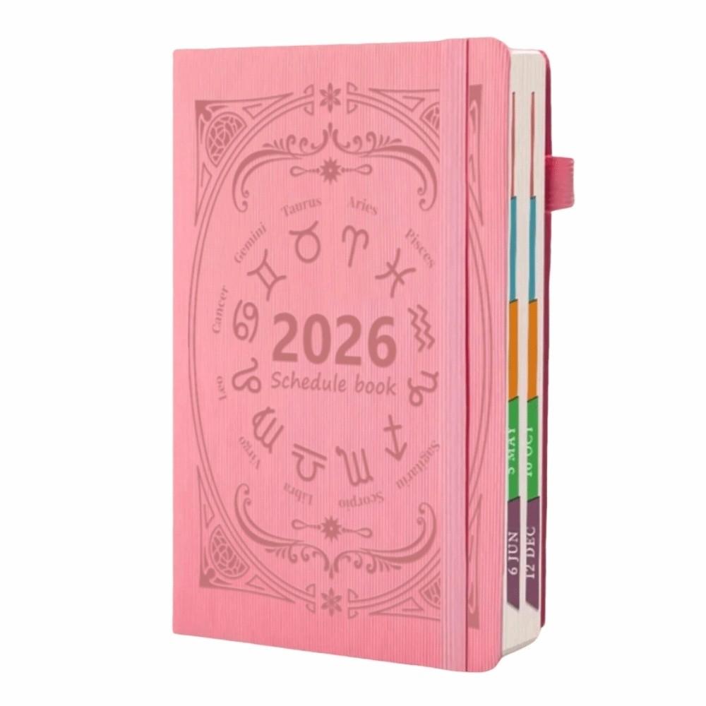 English A5 Agenda Planning Notebook Textured PU To-do List Notebook Office Work Planner  School