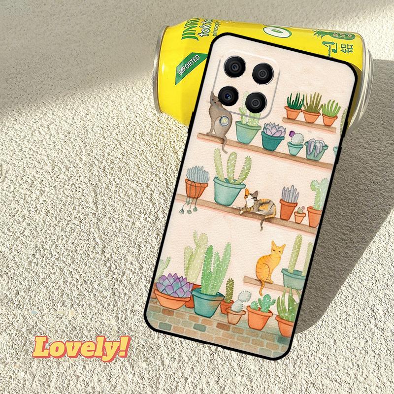 Cute Cactus Potted Plant Case For Samsung Galaxy M56 M06 M12 M32 M52 M35 M55 M15 M11 M13 M14 M16 M36 M31 M53 M34 M54