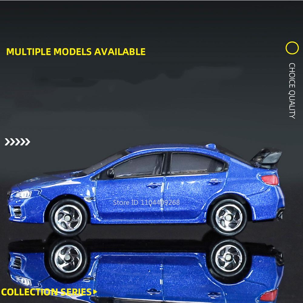 1:64 Subaru WRX STI Mini Scale Sports Car Model Toy Metal Body Rubber Tires Simulation Vehicles Models Gifts for Boyfriend