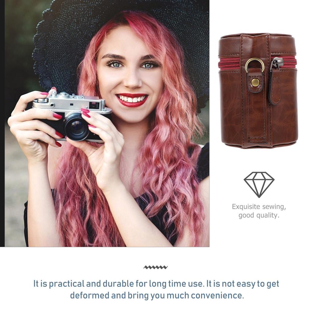 Borsa Impermeabile per Obiettivi Fotografici Realizzata in Materiale PU Premium Leggera Compatta Anti-Caduta Custodia per Obiettivi per Tutti