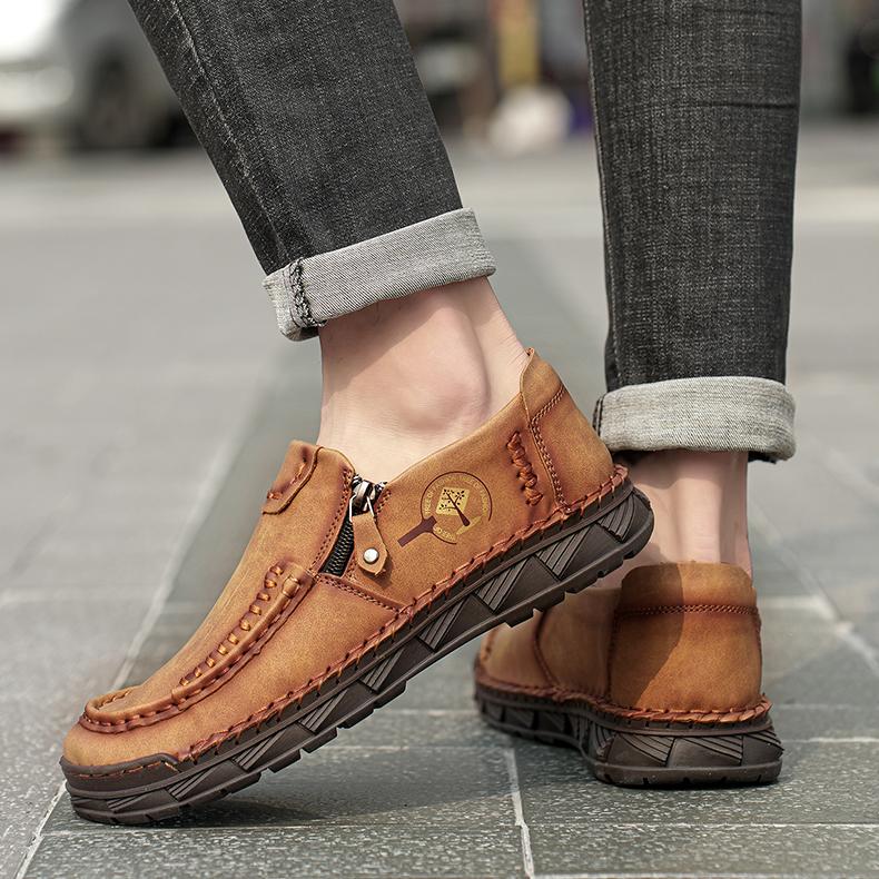Fashion New Men's Casual Sports Thick Soled Loafers Mokasin High-quality Walking Flat Bottomed Outdoor Driving Handmade Shoes 38-48