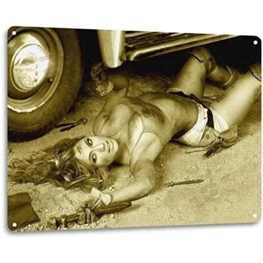Decorative Metal Tin Sign, Anime Fitness Girl, 20x30 cm