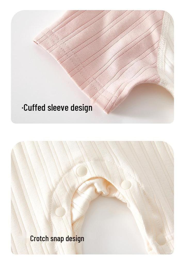Bamboo Fiber Baby Summer Bodysuit Short Sleeve Jumpsuit Pajamas for Newborn Boys & Girls