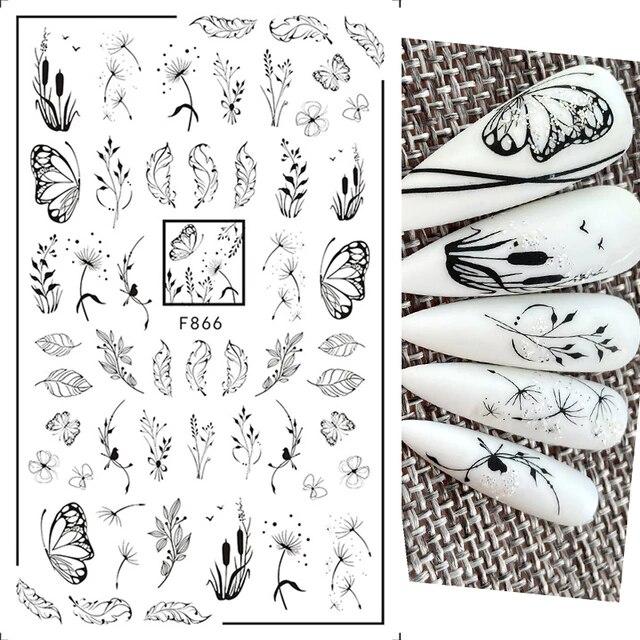 3D lepidlo Květiny Nálepka na nehty Tulipán Okvětní lístky Javor Růže DlY Voděodolné Obtisky na nehty Doplňky pro zdobení nehtů Dekorace na nehty