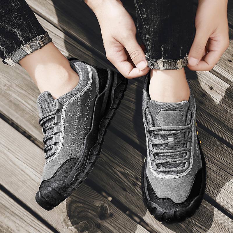 Men's Hiking Shoes Niche Design Autumn Hiking Sports Shoes Men's Leather Outdoor Sports Shoes Ultra Light Work Shoes Waterproof