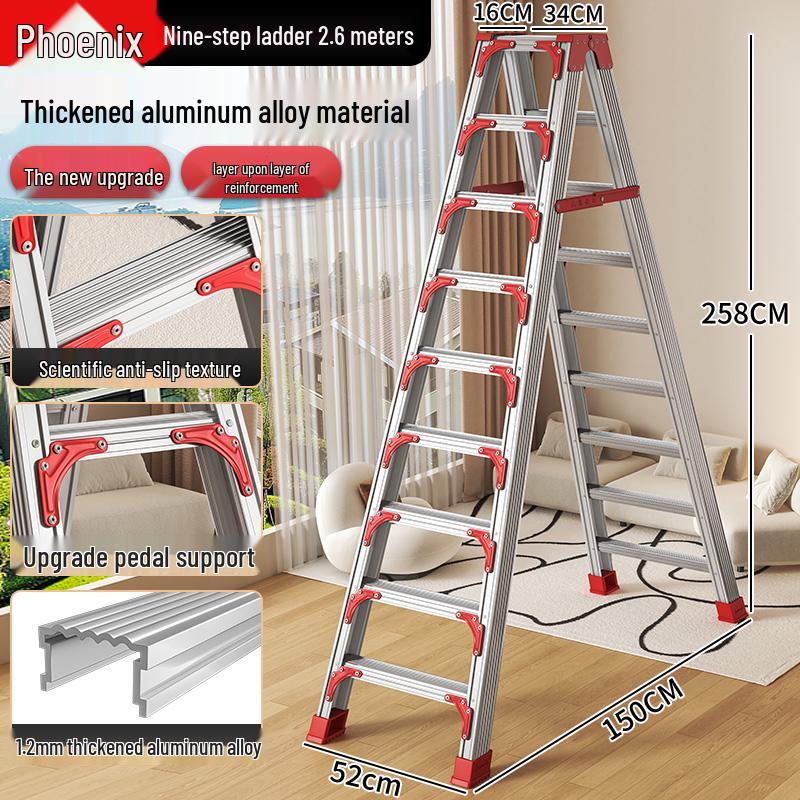Aluminum Multifunctional Telescopic Folding Ladder: Portable, A-Frame, Household & Engineering Use